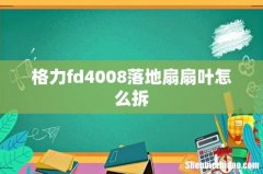 格力fd4008落地扇扇叶怎么拆