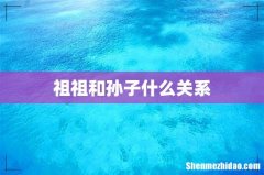 祖祖和孙子什么关系