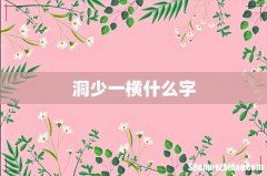 洞少一横什么字