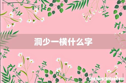 洞少一横什么字