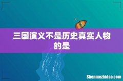 三国演义不是历史真实人物的是