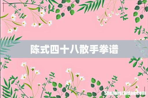 陈式四十八散手拳谱