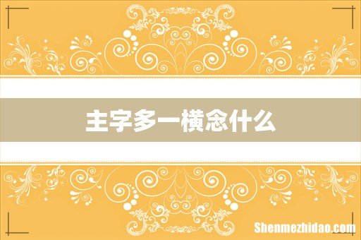主字多一横念什么