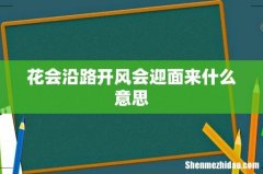 花会沿路开风会迎面来什么意思