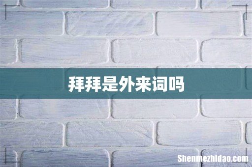拜拜是外来词吗