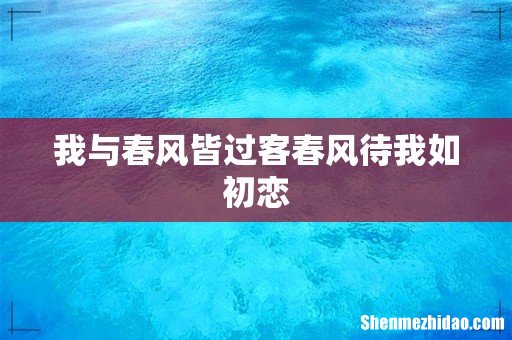 我与春风皆过客春风待我如初恋