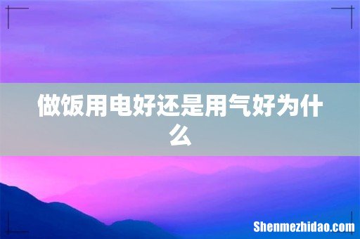 做饭用电好还是用气好为什么