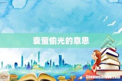 囊萤偷光的意思