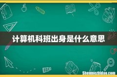 计算机科班出身是什么意思