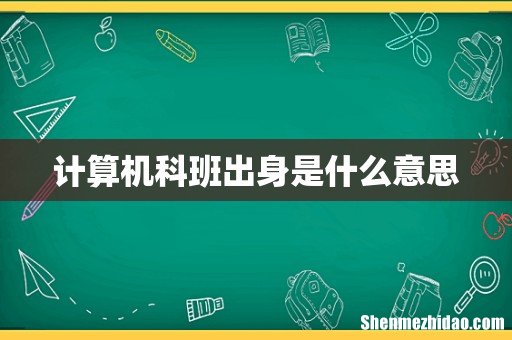计算机科班出身是什么意思