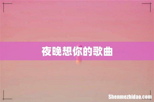 夜晚想你的歌曲