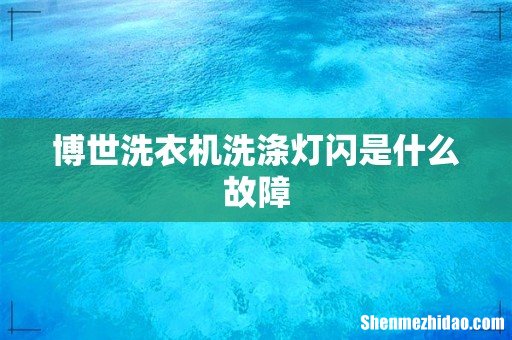 博世洗衣机洗涤灯闪是什么故障
