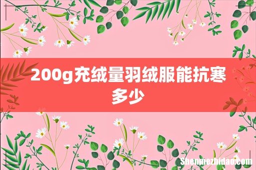 200g充绒量羽绒服能抗寒多少