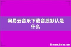 网易云音乐下载音质默认是什么