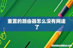 重置的路由器怎么没有网速了