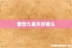 傲世九重天好看么