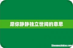 愿你静静独立世间的意思