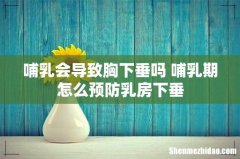 哺乳会导致胸下垂吗 哺乳期怎么预防乳房下垂