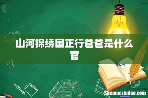 山河锦绣国正行爸爸是什么官