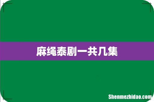 麻绳泰剧一共几集