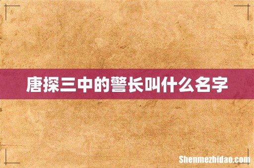 唐探三中的警长叫什么名字
