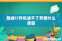酷睿i7开机进不了界面什么原因