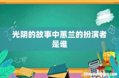 光阴的故事中蕙兰的扮演者是谁