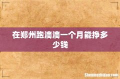 在郑州跑滴滴一个月能挣多少钱