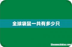 全球袋鼠一共有多少只