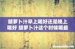 胡萝卜汁早上喝好还是晚上喝好 胡萝卜汁这个时候喝最好