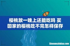 樱桃放一晚上还能吃吗 买回家的樱桃吃不完怎样保存