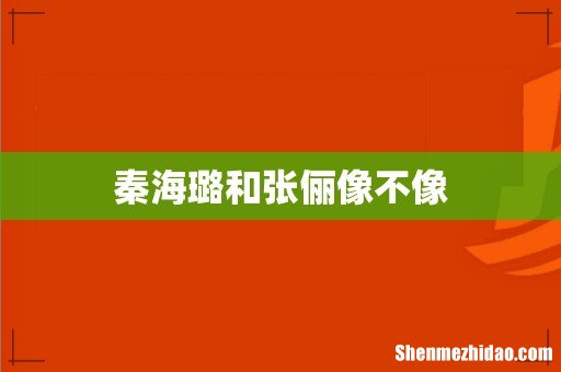 秦海璐和张俪像不像