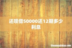 还呗借50000还12期多少利息