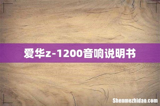 爱华z-1200音响说明书