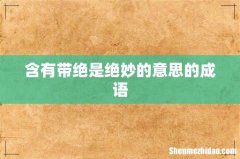 含有带绝是绝妙的意思的成语