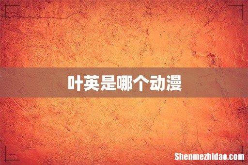 叶英是哪个动漫