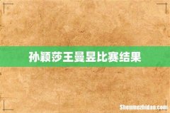 孙颖莎王曼昱比赛结果
