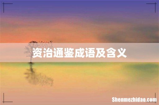 资治通鉴成语及含义