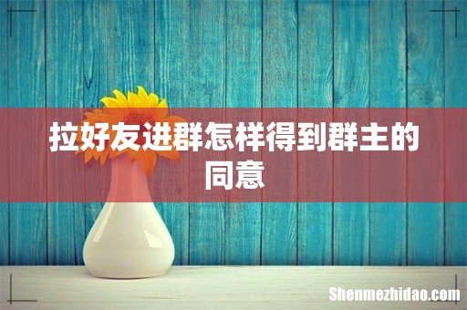 拉好友进群怎样得到群主的同意