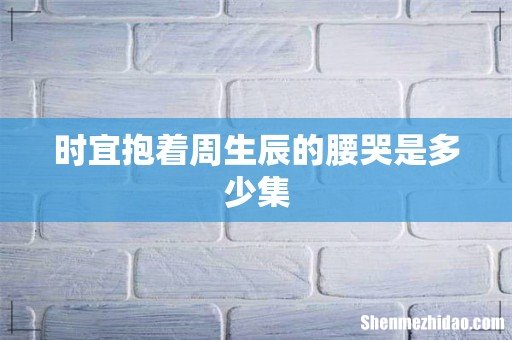 时宜抱着周生辰的腰哭是多少集