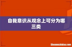 自我意识从观念上可分为哪三类