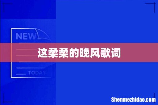 这柔柔的晚风歌词