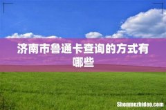 济南市鲁通卡查询的方式有哪些