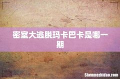 密室大逃脱玛卡巴卡是哪一期