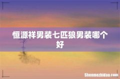 恒源祥男装七匹狼男装哪个好
