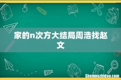 家的n次方大结局周浩找赵文