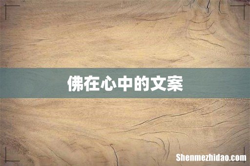 佛在心中的文案