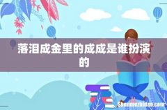 落泪成金里的成成是谁扮演的