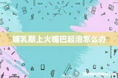 哺乳期上火嘴巴起泡怎么办