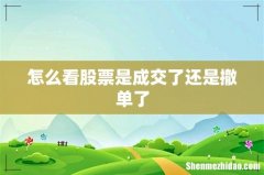 怎么看股票是成交了还是撤单了